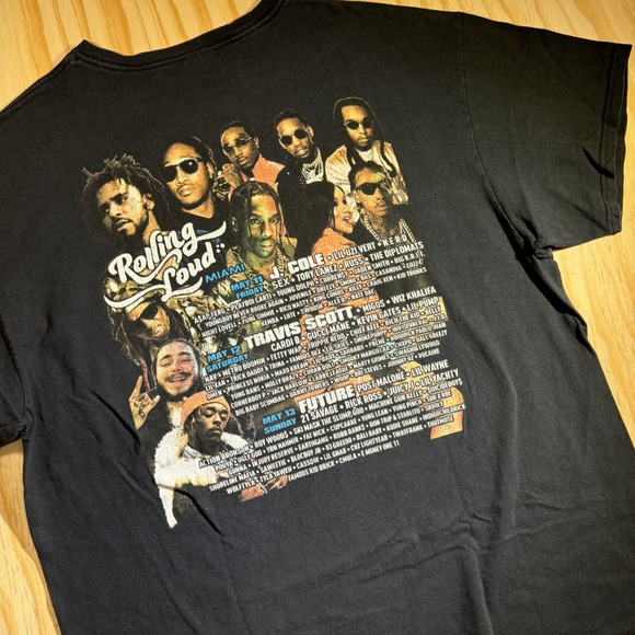 Rolling Loud Other - Delta Unisex Rolling Loud Miami Lineup Graphic Hip Hop Festival Tee Black XL